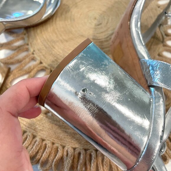 Alexandre Birman Women's Clarita Flare Block Heel Sandals Silver Size EU 40 - Picture 12 of 14